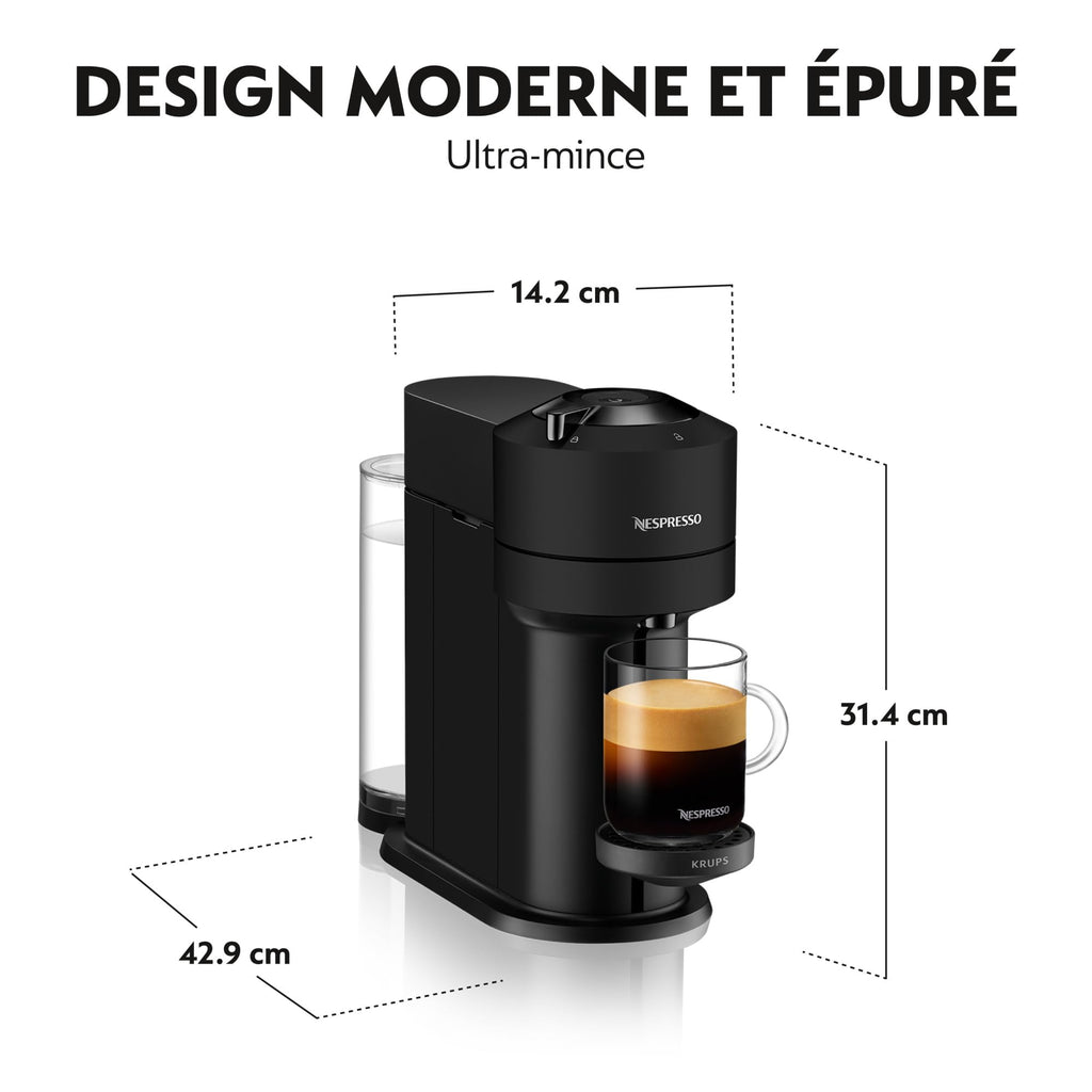 Machine à Café Vertuo Next, Capsules café Vertuo seulement, Technologie Centrifusion, YY4606FD, Noir Mat
