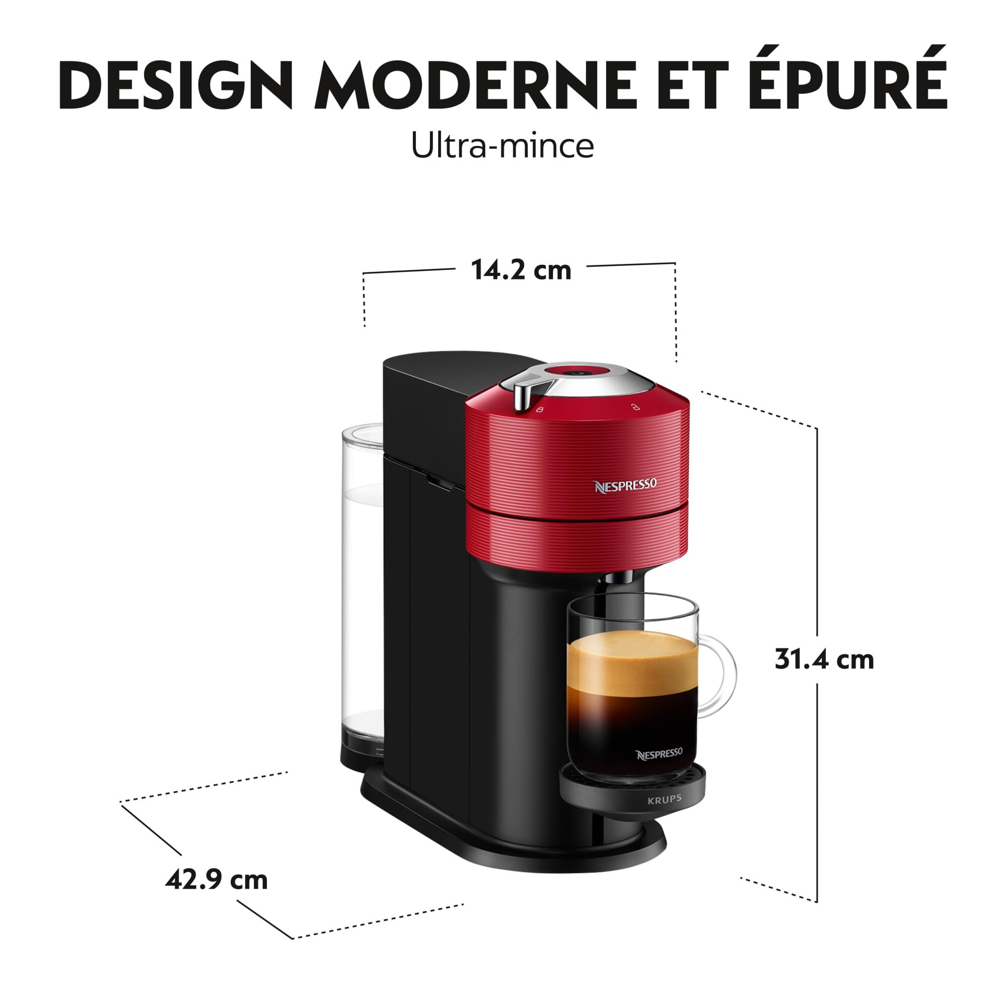 Machine à Café Vertuo Next Rouge Cafetière, YY4296FD, Rouge