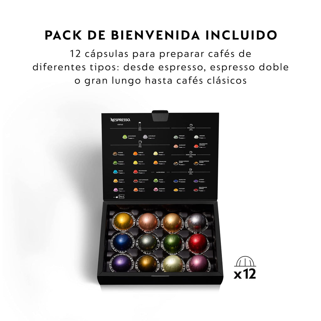 Vertuo Next Cafetière à capsules Machine à expresso 5 tailles différentes tasses Technologie Centrifusion, chauffage 30s, WiFi, Bluetooth, XN910N, Noir mat